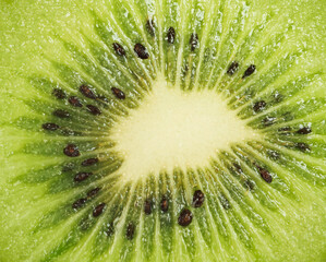 Close up image of sliced   fresh kiwi fruit.