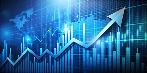 This visual representation highlights an upward trend in financial markets, showcasing increasing statistics and analytics relevant to investment strategies and market performance