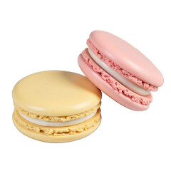 Macarons isolated on white background PNG transparent
