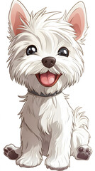 Cartoon happy baby dog pet with cute smile vector illustration