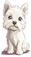 Cartoon happy baby dog pet with cute smile vector illustration