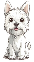 Cartoon happy baby dog pet with cute smile vector illustration