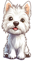 Cartoon happy baby dog pet with cute smile vector illustration
