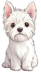 Cartoon happy baby dog pet with cute smile vector illustration