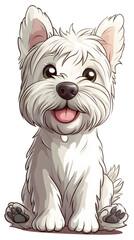 Cartoon happy baby dog pet with cute smile vector illustration