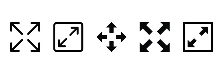 Fullscreen icon for web and mobile app. Expand to full screen sign and symbol. Vector illustration