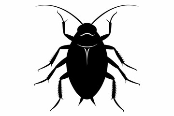 Cockroach silhouette, cockroach icon vector on white background