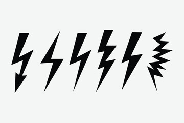 Power energy and electricity thunderbolt symbol on white background