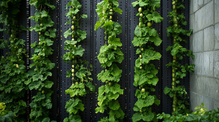 Vertical Garden Trellis System Cucumber Plants Growing