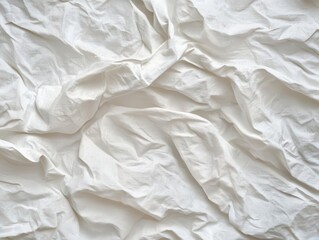 Fototapeta premium crumpled white paper with creases and folds, creating a textured background that adds depth and interest to the blank canvas, suitable for various design needs