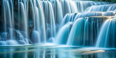 Serene Cascading Waterfall A Tranquil Scene of Nature's Beauty