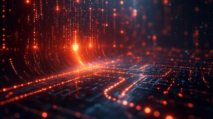 Obraz premium Computer network visualized security features glowing safety shields encrypted pathways and data locks ensuring safe digital communication