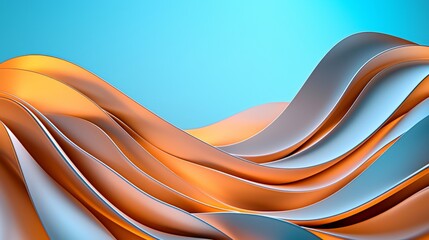 Obraz premium Abstract Wavy Background in Orange and Blue Tones