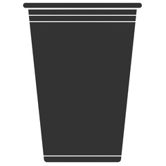 black silhouette plastic cup icon