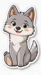 Fototapeta premium Funny cartoon animals with a dog, a bone