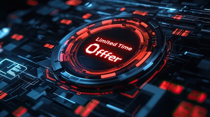 Futuristic Interface Displaying a Limited Time Offer