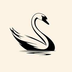 vector animal illustration, logo, silhouette with a goose