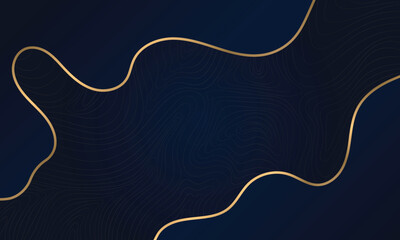 Fototapeta premium Modern Elegant dark blue background with golden details