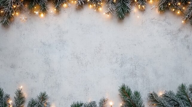This backdrop features a soft gray surface adorned with sparkling Christmas lights, gold stars, and silver tree branches, perfect for cake smash photography during the holidays