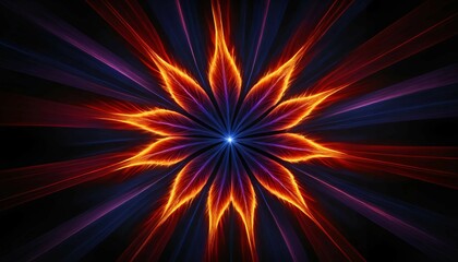 Radiant Fiery Starburst - Abstract Light Art