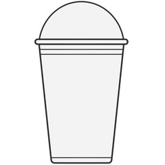 gray plastic cup with dome lid icon