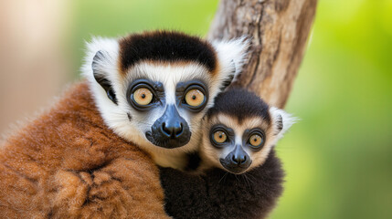 Fototapeta premium Step into the whimsical world of luxury lemurs! These primates are not just known for their playful antics and laughter, but also for their abundance in certain regions. Uncover th