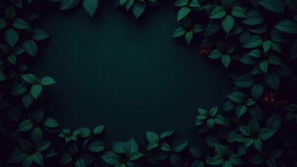 Dark green background with a hint of bitterness, creating a moody and elegant backdrop, vibrant, moody, botanical