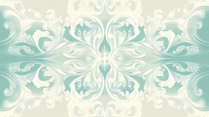 Abstract Floral Pattern with Curving White Lines and a Light Blue Background