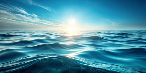 Serene Ocean Waves at Sunset, a Breathtaking View of the Horizon