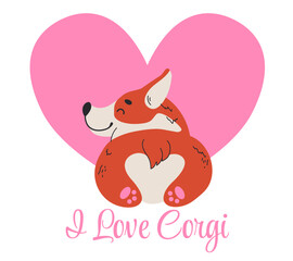 I love corgi concept. Vector graphic design illustration element