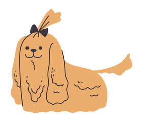 Small dog isolated concept. Vector flat graphic design illustration