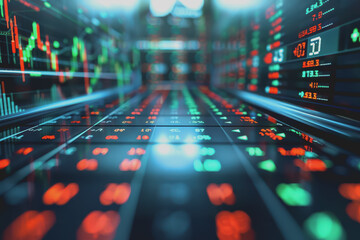 Modern digital financial stock market data visualization combined with Forex trading charts.