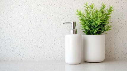 luxury bathroom concept. Close-up of a sparkling vanity with organized hygiene products, polished fixtures, and a clutter-free countertop, Vanity with organized hygiene products