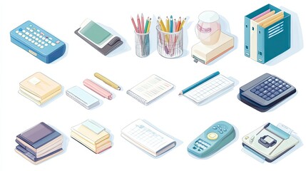 A Collection of Office Supplies and Stationery
