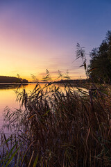 Obraz premium Sonnenaufgang am Plauer See in der Stadt Plau am See