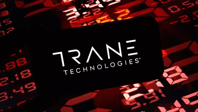Konskie, Poland - November 15, 2024: Trane Technologies company logo displayed on mobile phone