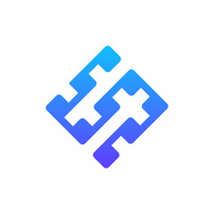 Logo design set with many rectangle gradient design, 5 G, future and forward concept