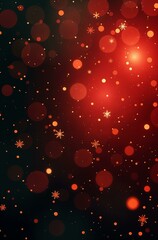 Abstract black and red background with golden snowflakes