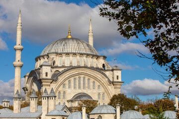 Ottoman imperial Nuruosmaniye Camii mosque in Fatih district, Istanbul, Turkey