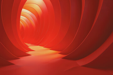 Abstract red background with geometric shapes and lighting, illustration.