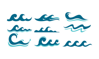 set water wave icon vector