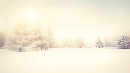 Fototapeta premium Serene Winter Landscape With Snow Covered Trees