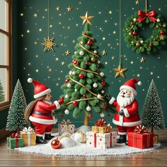 New Year and Christmas greeting card