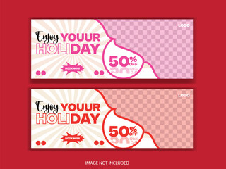 Social Media Post Cover Design Template. Modern design sample for Facebook banner with travel.