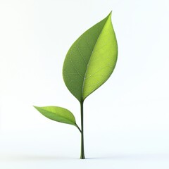 Fresh Green Leaves with Soft Light on a Minimalist Background, Perfect for Nature Themes, Organic Design Concepts, and Eco-friendly Projects