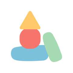 Colorful blocks child toy. Leisure, childhood, education, preschool learning concepts. Flat decorative vector design isolated illustration.