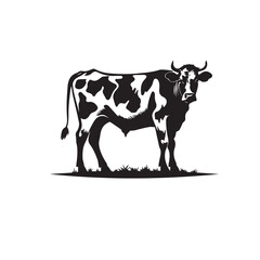 Cow vector silhouette design on a white background