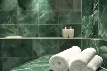 Sophisticated green jade tile showcasing delicate veining patterns for stylish interiors