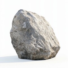 Natural Gray Rock Isolated on White Background Ideal for Textures, Patterns, and Natural Designs in Creative Projects and Stock Photography Uses
