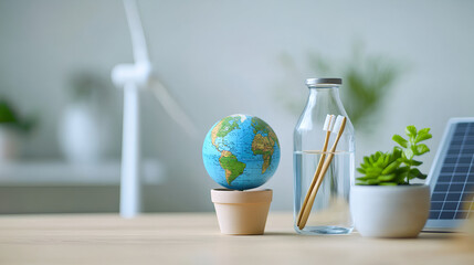 Photo themed around climate change and sustainability. Blur effect in the backgraund.